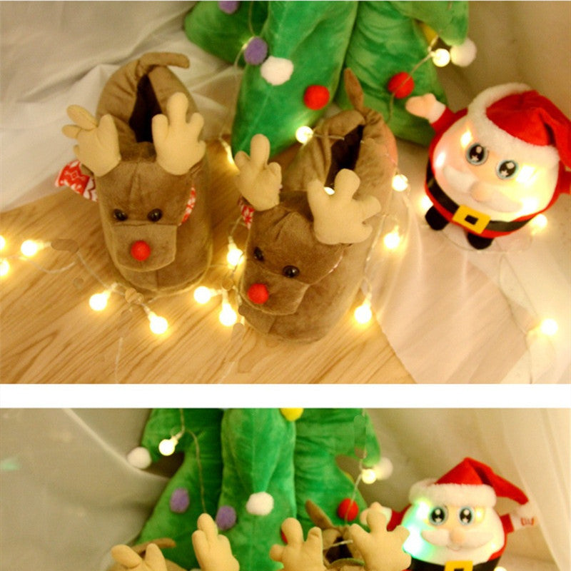 Ciepłe Kapcie Świąteczne RENIFERY